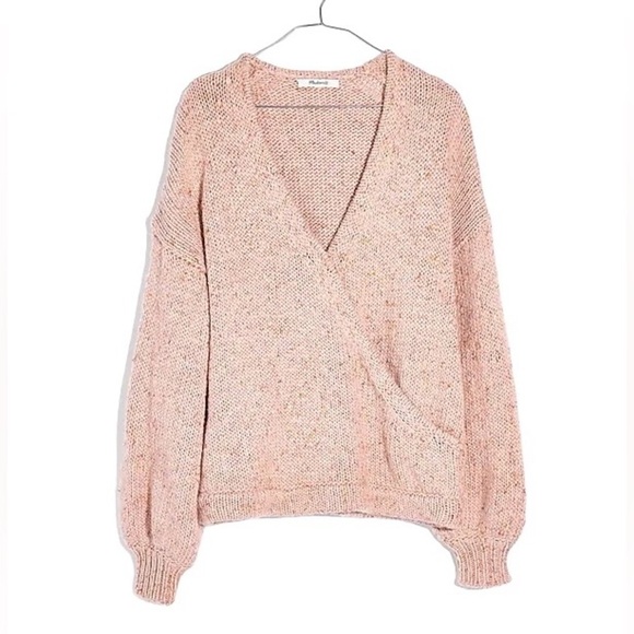 NWT Madewell Beresford Wrap Front Pullover
Sweater S Pink V Neck Balloon Sleeves - Picture 1 of 12
